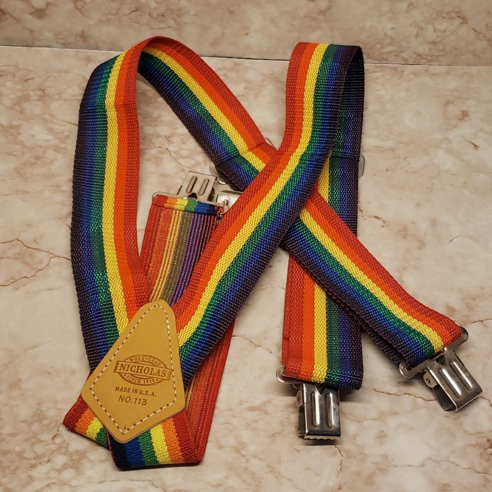 Nicholas work gear rainbow unisex adjustable suspenders